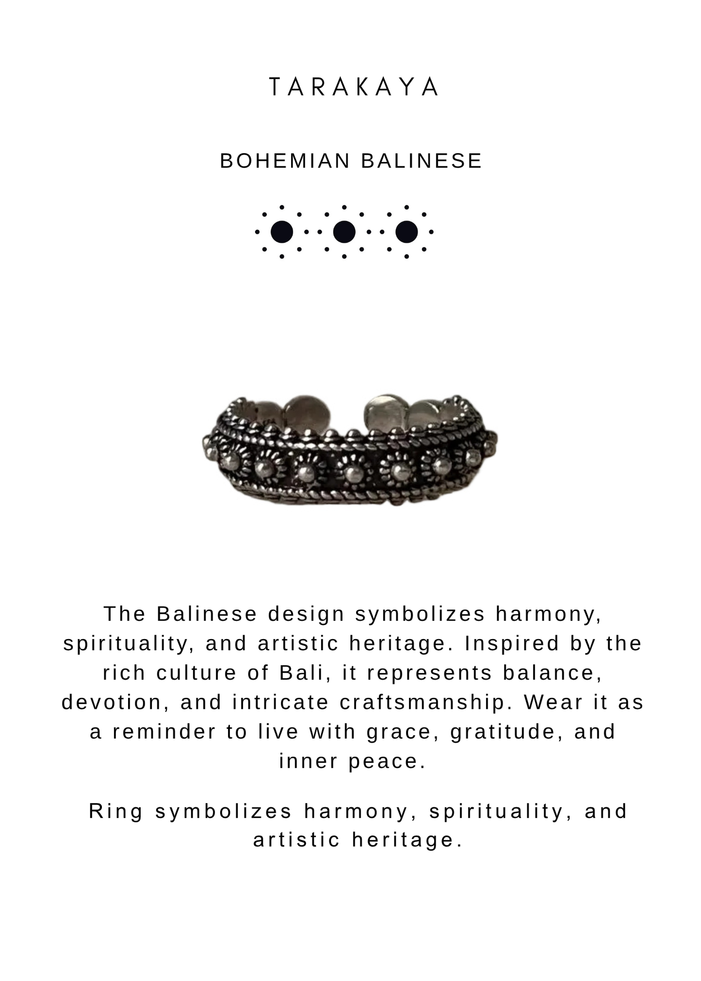 925 Sterling Silver Boho Balinese Adjustable Ring