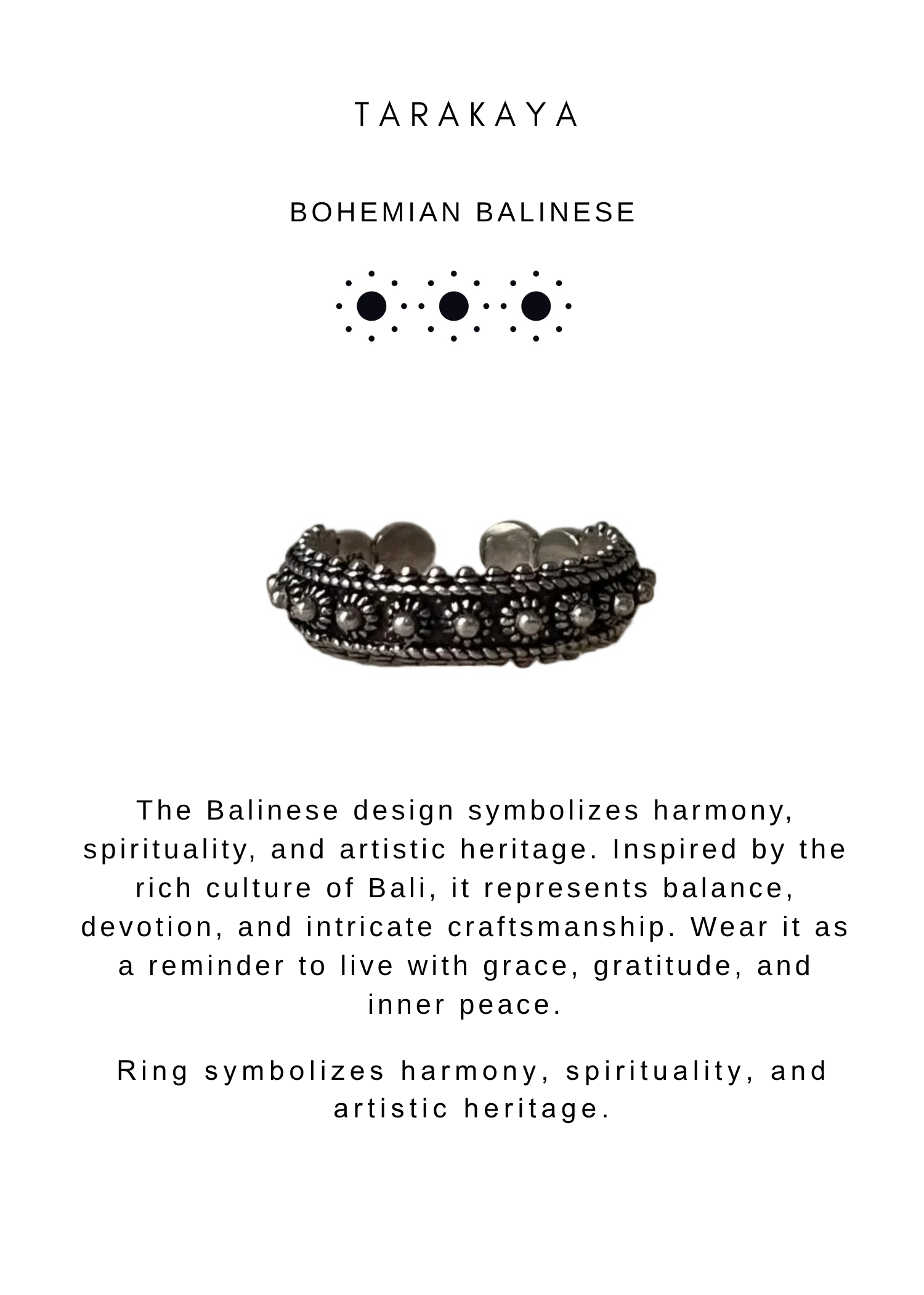 925 Sterling Silver Boho Balinese Adjustable Ring
