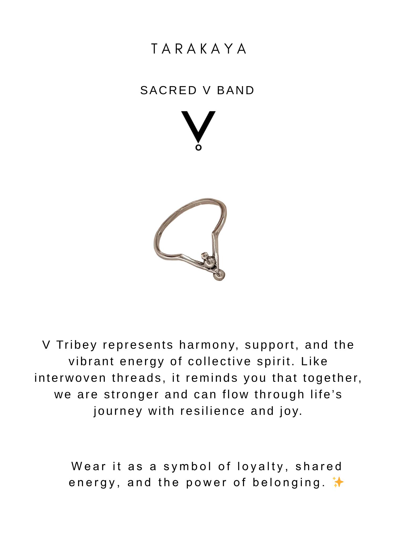925 Sterling Silver V Tribey Stackable Ring