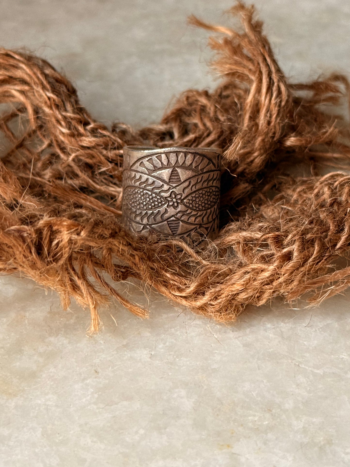 925 Sterling Silver Bohemian Imported Handcrafted Tribal Anant Mandala 2 Adjustable Ring