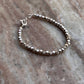 Chunky Raw Antique Solid Silver Cut Beads Handcrafted Stackable Sterling Silver 925 Bracelet