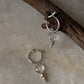 925 Sterling Silver Clear Quartz Heart, Balls Italian Hoops