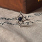 Lapis Lazuli Flower Silver Ring for Spiritual Energy