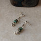 925 Sterling Silver Kingsman Turquoise, Clear Quartz , Sun Engraved Beads & Ghungroo Tribal Handcrafted Studs