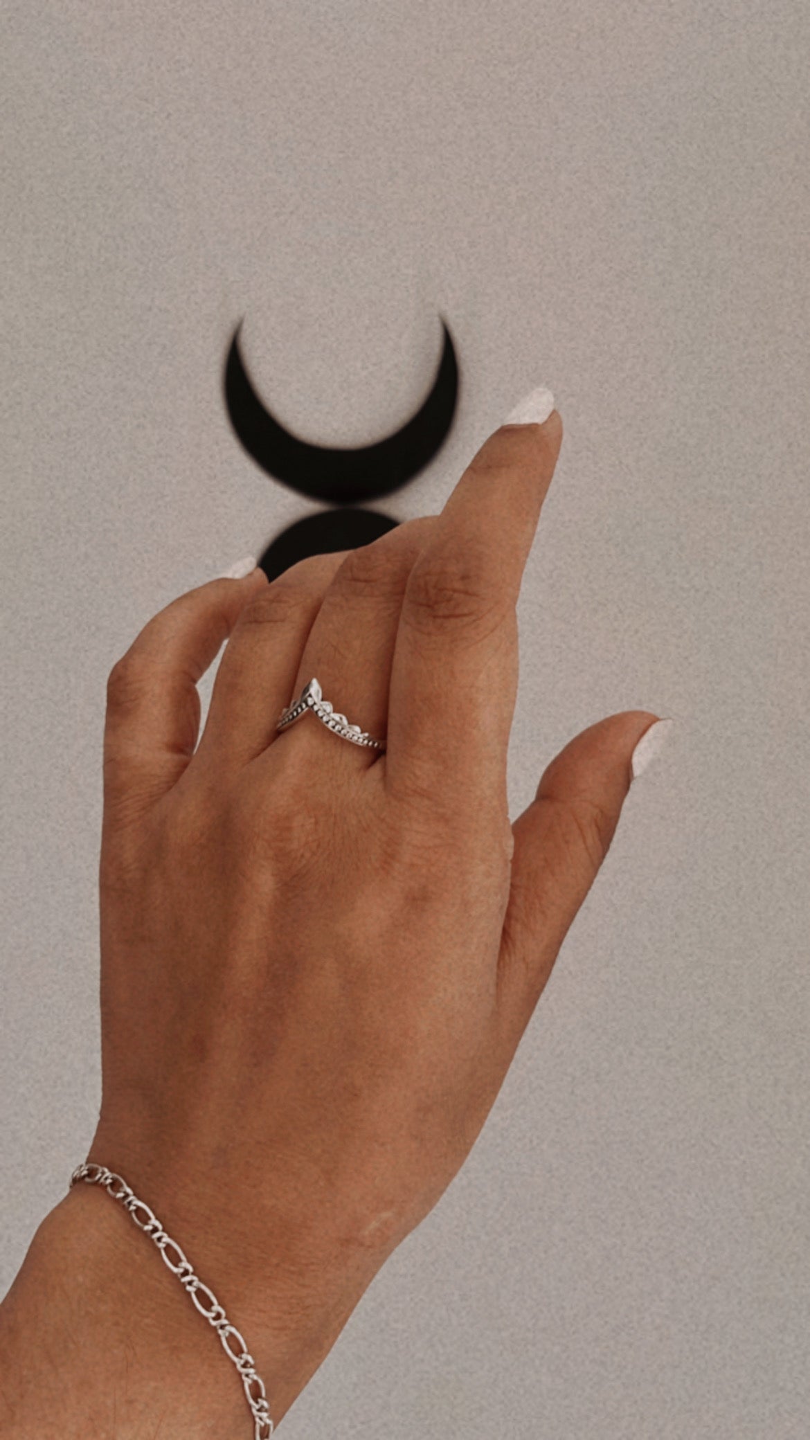 925 sterling silver V Boho stack ring