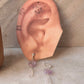 925 Sterling Silver Amethyst Flower , Peridot & Moonstone Earrings