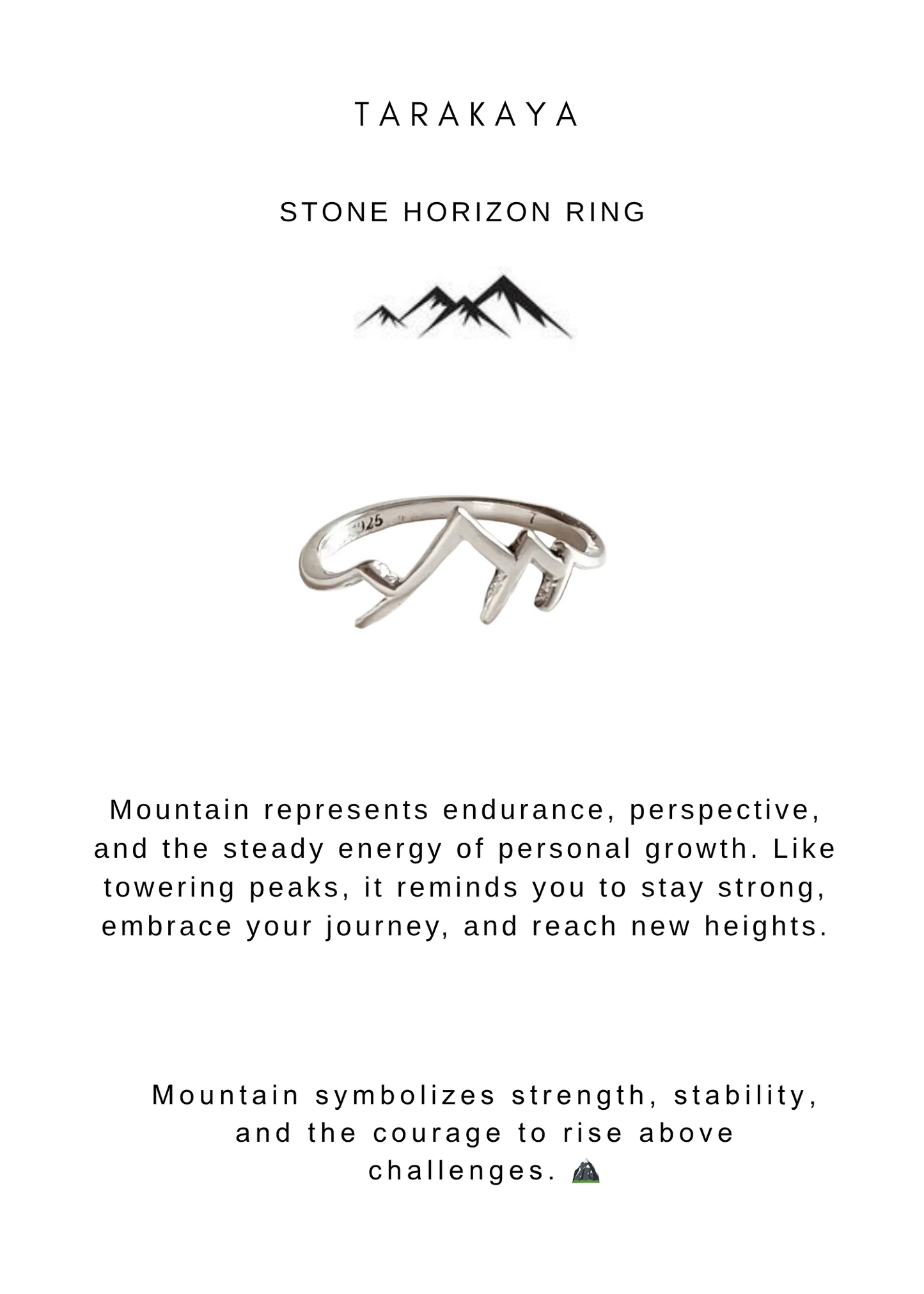 925 Sterling Silver Mountains Stackable Ring