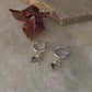 925 Sterling Silver Fresh Water Pearl, Aquamarine & Floral Hoops