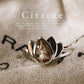 Citrine divine lotus silver ring with intricate floral design