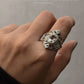 925 Sterling Silver Clear Quartz Blue Topaz Vintage Ring