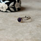 Amethyst Round Tribal Engraved Adjustable 925 Sterling Silver Ring