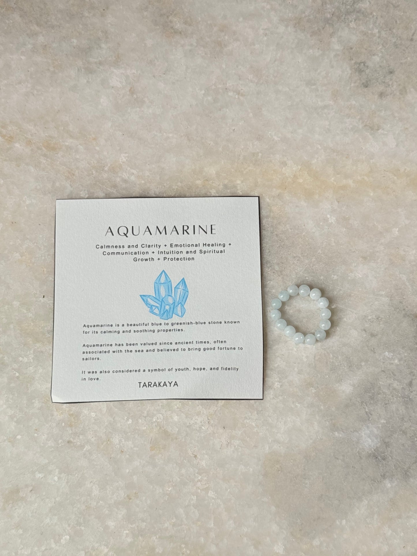 Natural Crystal Aquamarine 4mm Stretchy Rings