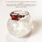 Timeless square-cut garnet in a vintage silver ring design