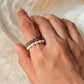 Natural Crystal Stretchy Smokey Quartz 3-4mm & Fresh Water Pearl Rings