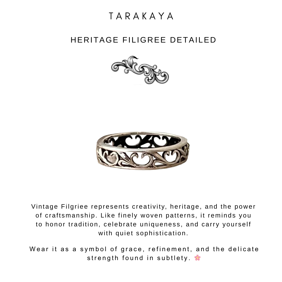 925 Sterling Silver Vintage Filgrie Boho Band Ring