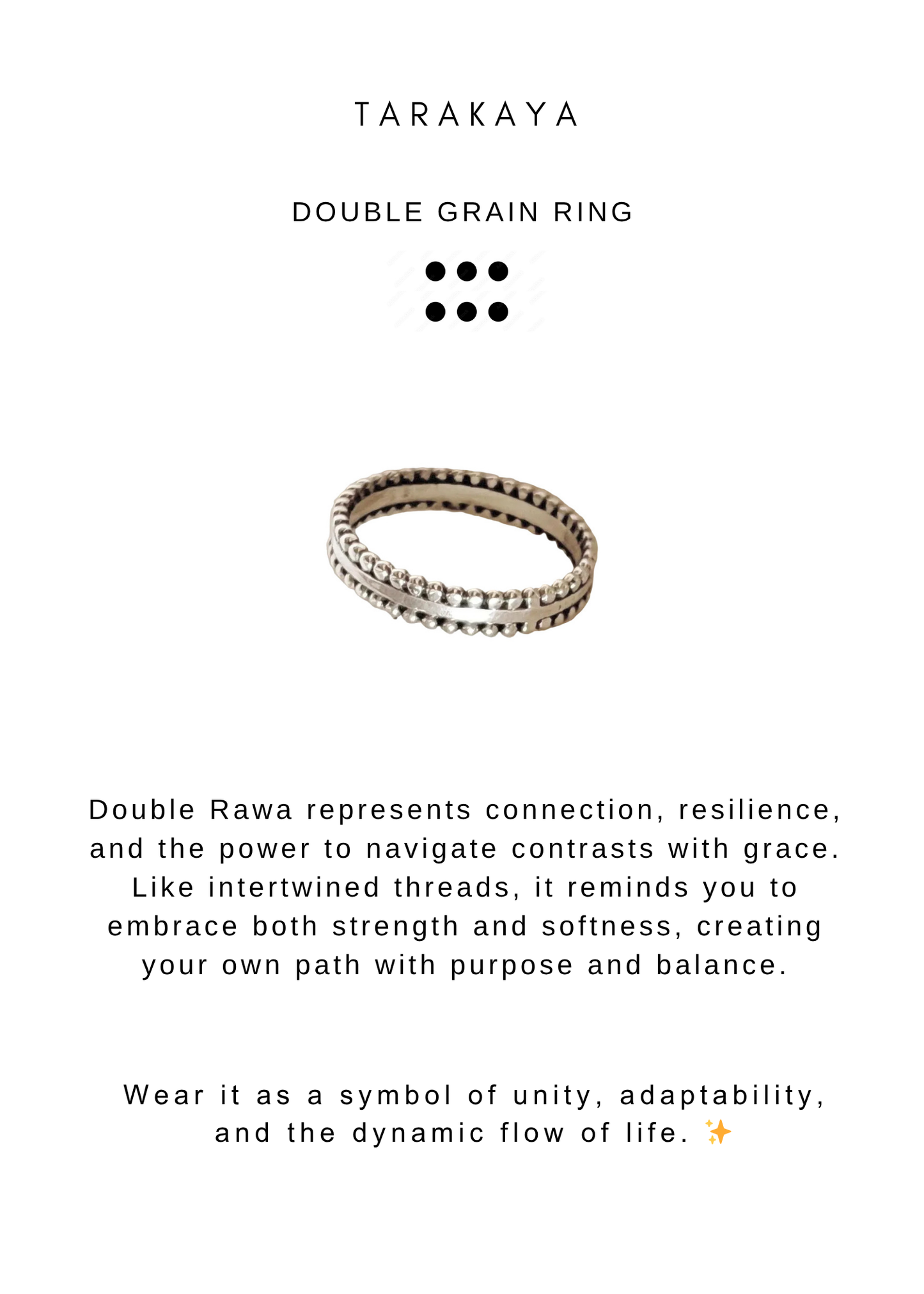 925 Sterling Silver Double Boho Rawa Stack Band Ring