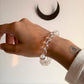 10MM Clear Quartz Bracelet with Sparkling Diamond Cut Finish