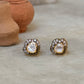 925 Sterling Silver Gold Plated Moissanite Polki Studs Earrings