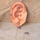 925 Sterling Silver Amethyst Butterfly & Pearl Threader Earrings