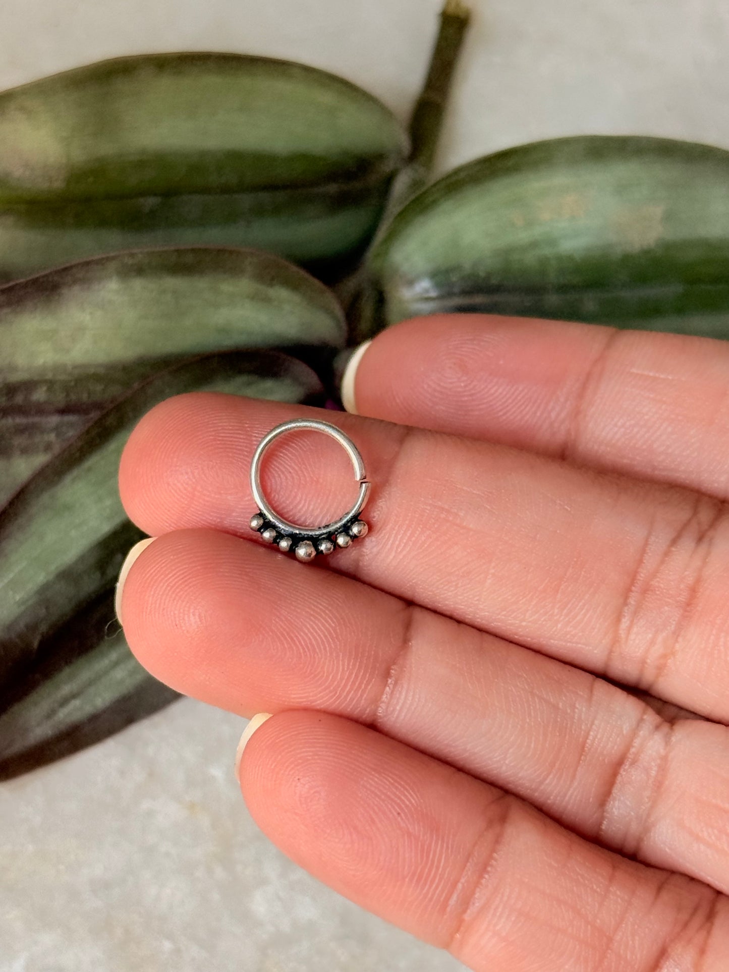 925 Sterling Silver Tribal Septum Pierced- Design 5