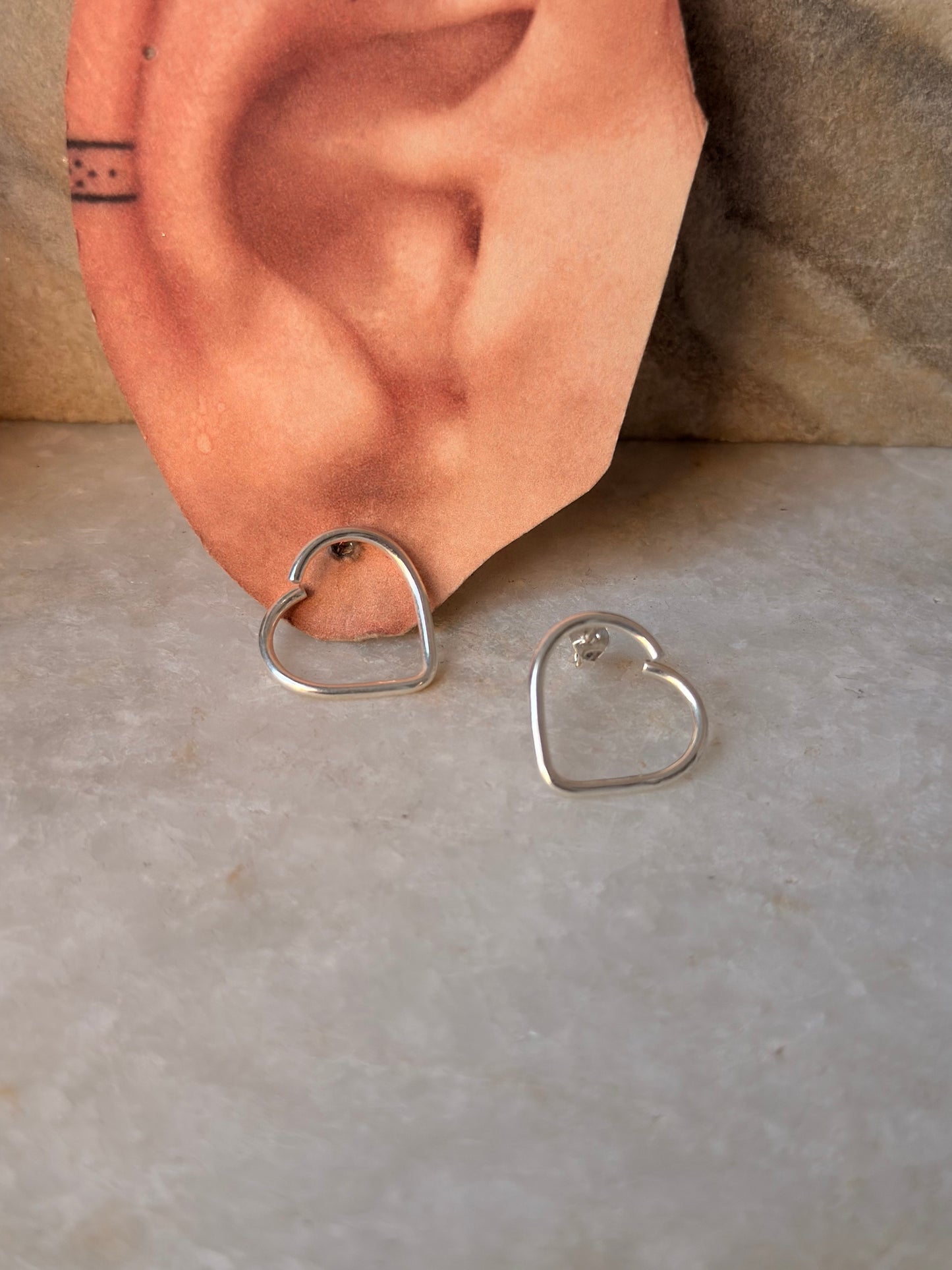 925 Sterling Silver Broken Heart Studs