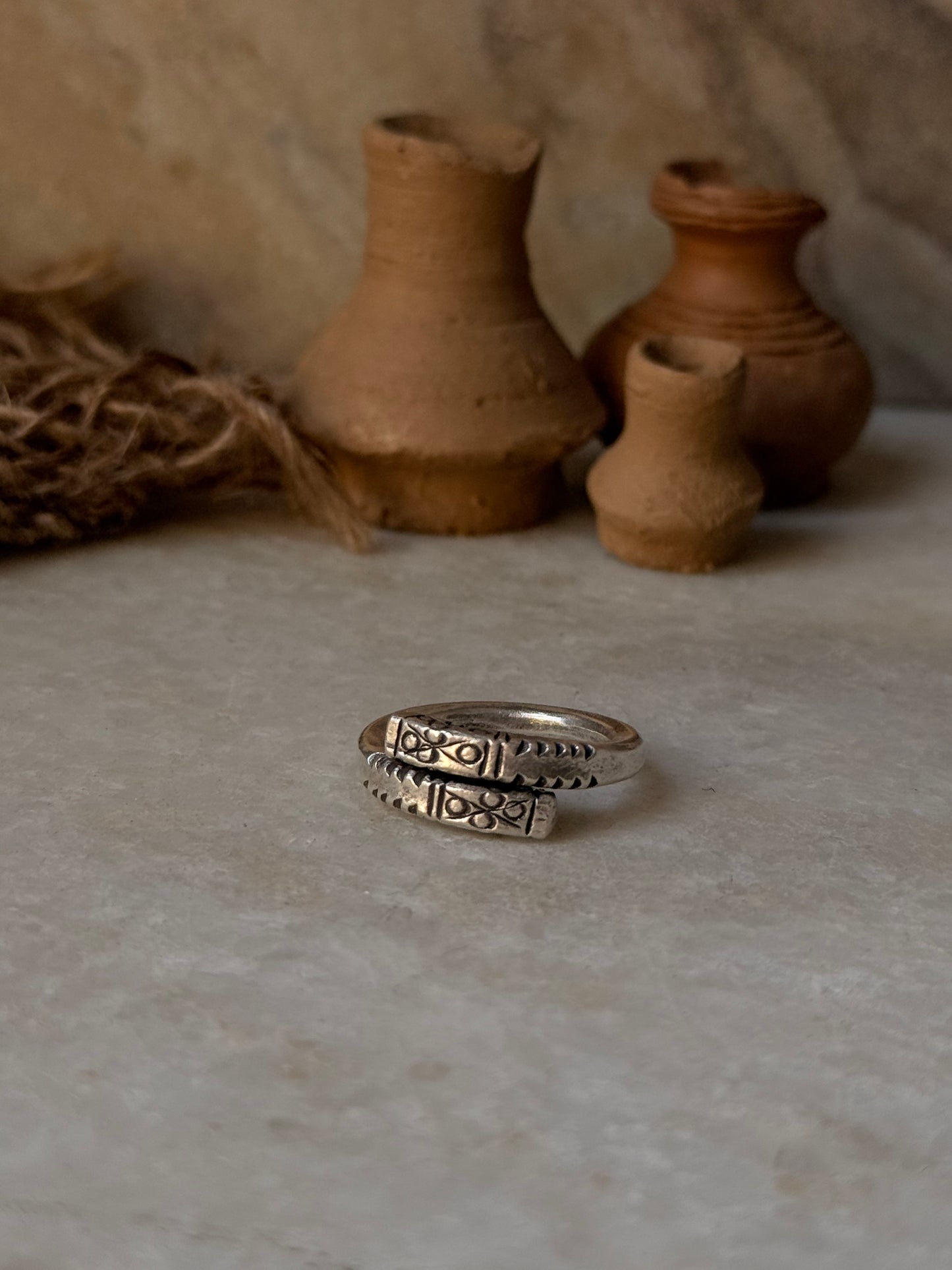 925 Sterling Silver Bohemian Hill Tribe Handcrafted Adjustable Ring