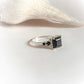 Chic Black Onyx Square Cut Ring Set in Silver