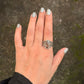 925 Sterling Silver Smokey Quartz Marquise Vintage Crown Ring