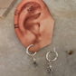 925 Sterling Silver Fresh Water Pearl, Aquamarine & Floral Hoops