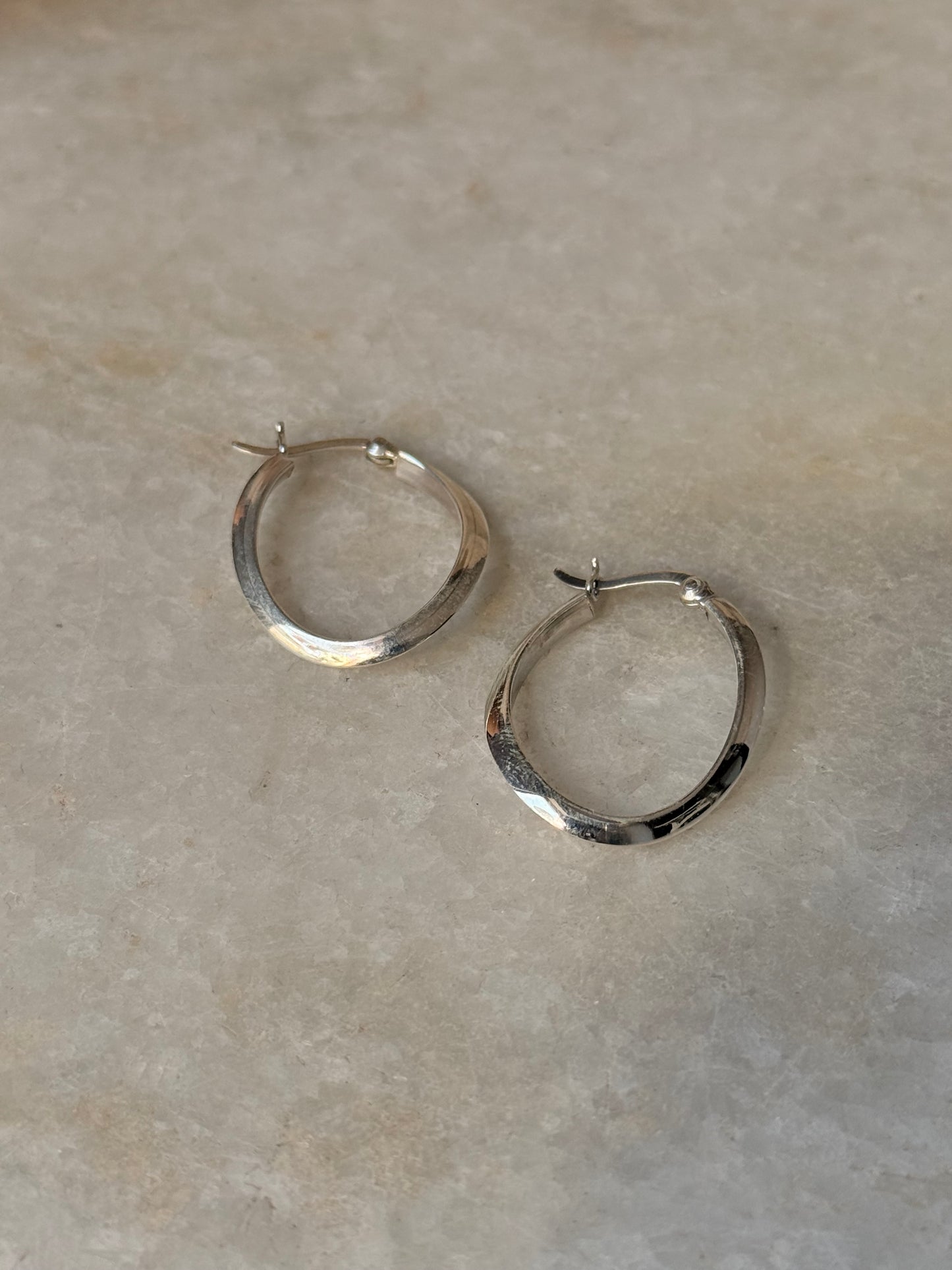 925 Sterling Silver Chunky Italian U Statement Hoops