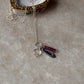 925 Sterling Silver Ballet shoe, Clear Quartz, Pink Tourmaline Charm
