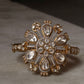 Vintage Inspired 925 Sterling Silver Gold Plated Antique Moissanite Polki Statement Bracelet