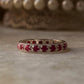 925 Sterling Silver Natural Ruby White Band Ring