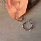 925 Sterling Silver Chunky Italian Ruffles Half Hoops Earrings