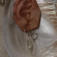 925 Sterling Silver Clear Quartz Drop Carved Charm Italian Hoops Handcrafted
