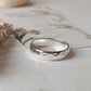 Rustic hammered texture on thick unisex 925 silver ring  