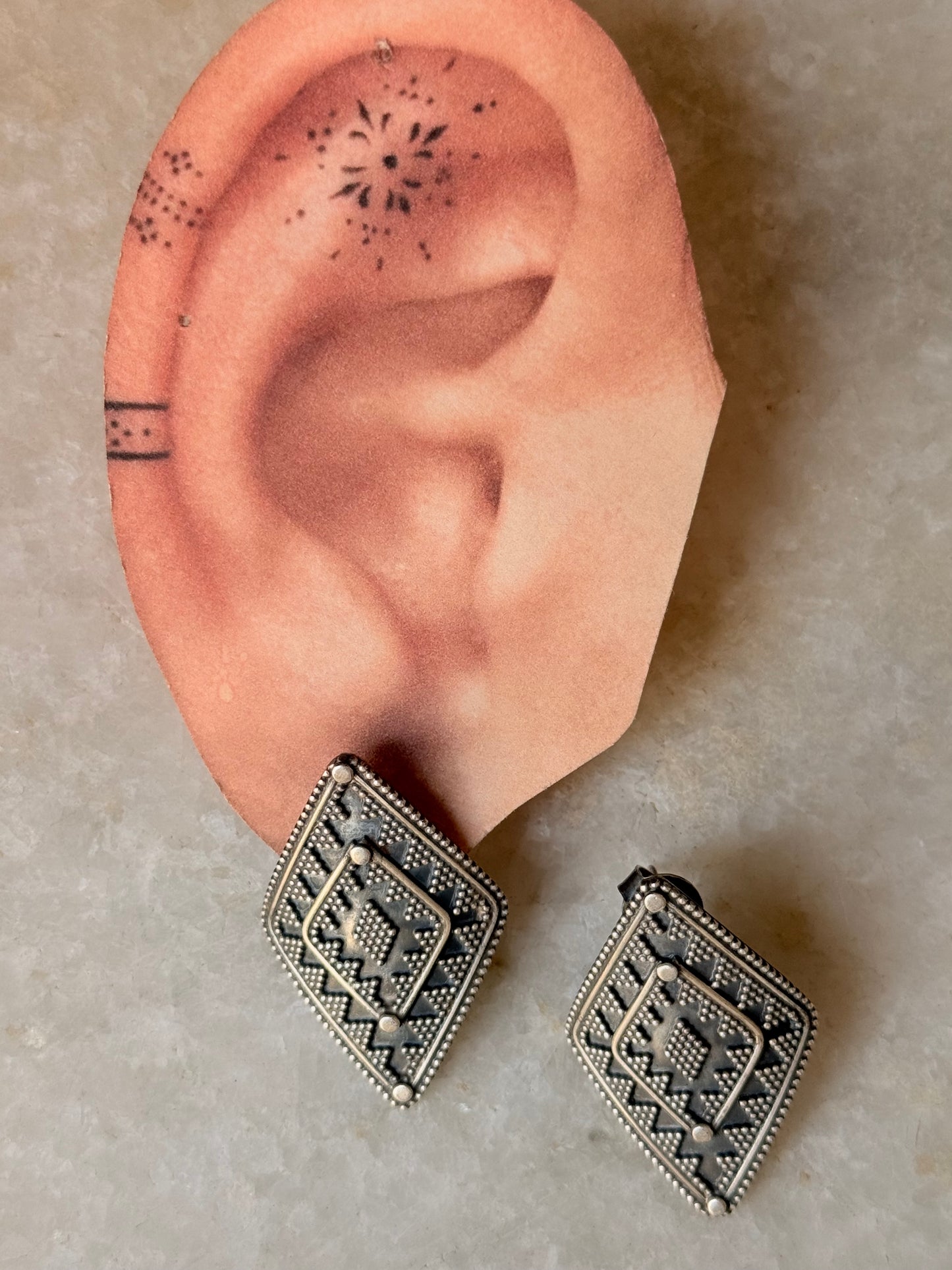 925 Sterling Silver Tribal Handcrafted Rawa Earrings