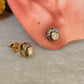 925 Sterling Silver Gold Plated Moissanite Polki Studs Earrings