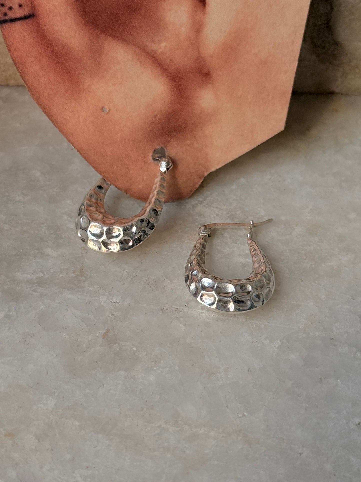 925 Sterling Silver Chunky Italian U Statement 2 in 1 Hoops