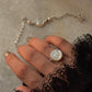 925 Sterling Silver Mother of Pearl Moon Face, Fresh Water Pearls & Silver Stars Self Designed Handcrafted Bracelet