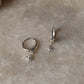 925 Sterling Silver Blue Topaz North Star Removable Charm -Plain Huggies/ Small Hoops
