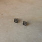925 Sterling Silver Antique Plain Oxidised Boho Studs Earrings