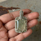 925 Sterling Silver Pherenite  Rectangle Wire Wrapped Handcrafted One of a Kind Pendant