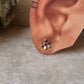 Ruby Lab Grown Flower 925 Sterling Silver Studs