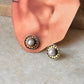 925 Sterling silver Fresh Water Pearl Round Antique Studs Earrings