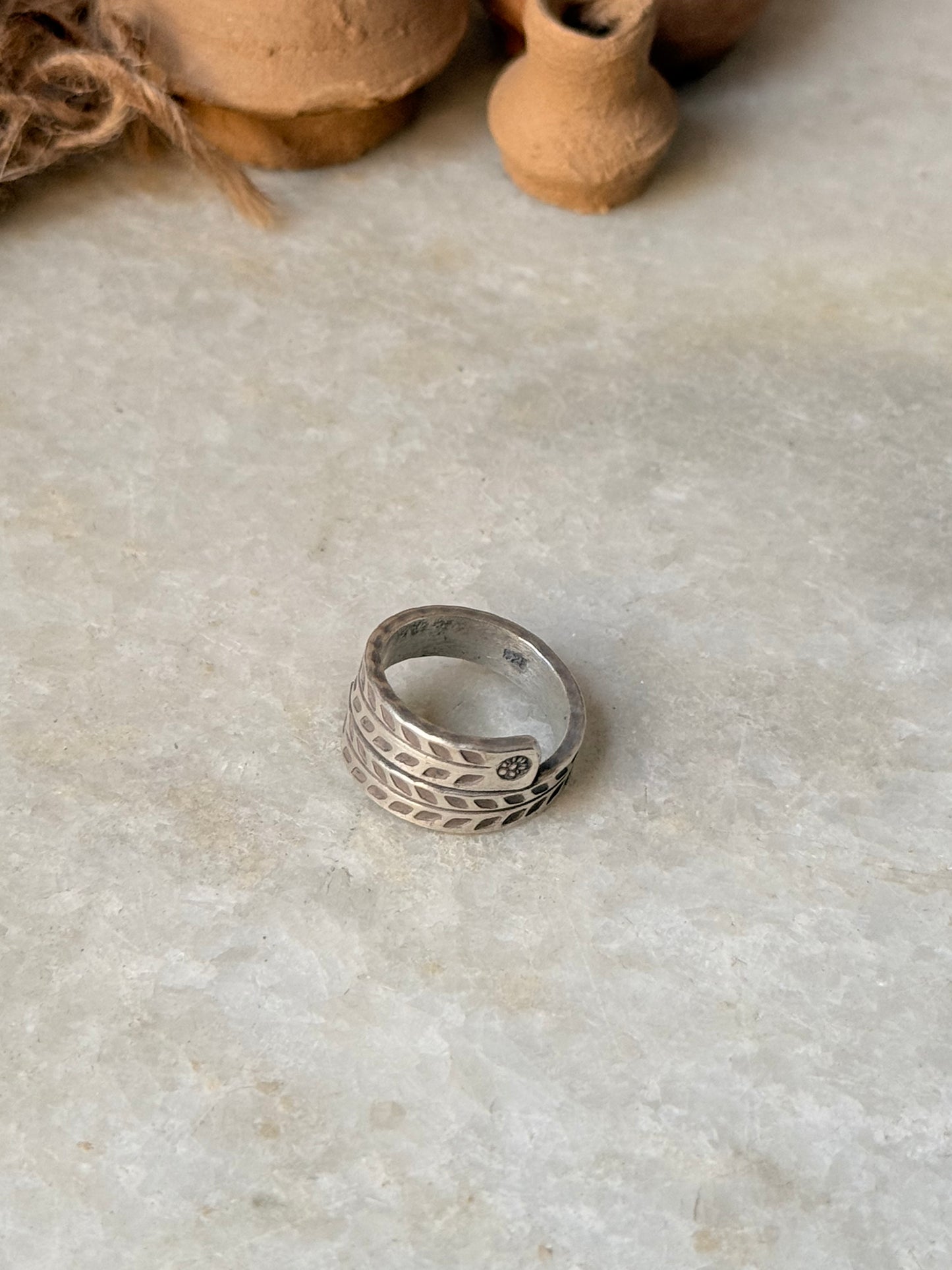 925 Sterling Silver Bohemian Hill Tribe Handcrafted Adjustable Ring