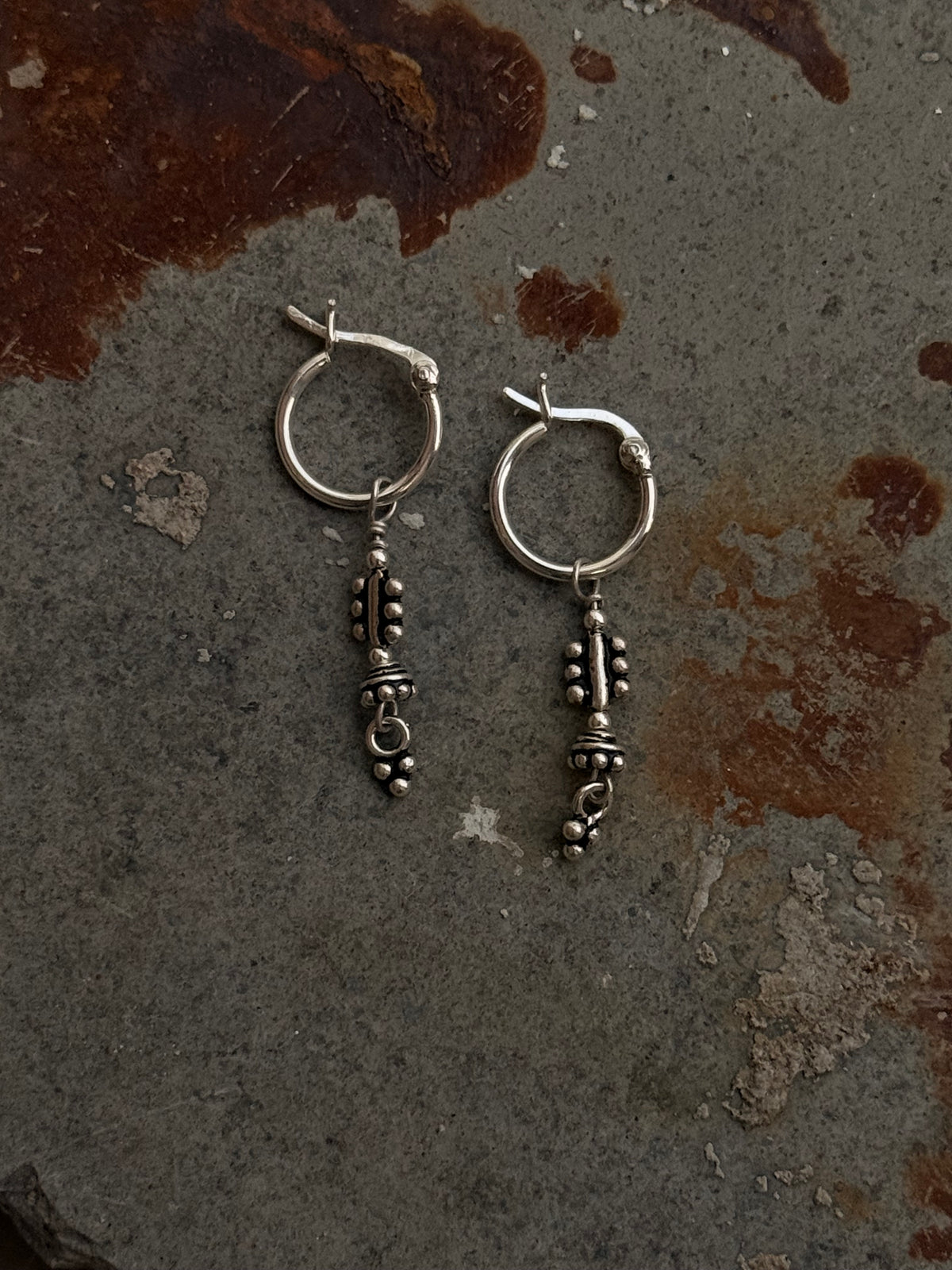 925 Sterling Silver Handcrafted Tribal Rawa Hoops Mandali Earrings