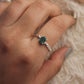 Green onyx gemstone ring in sterling silver