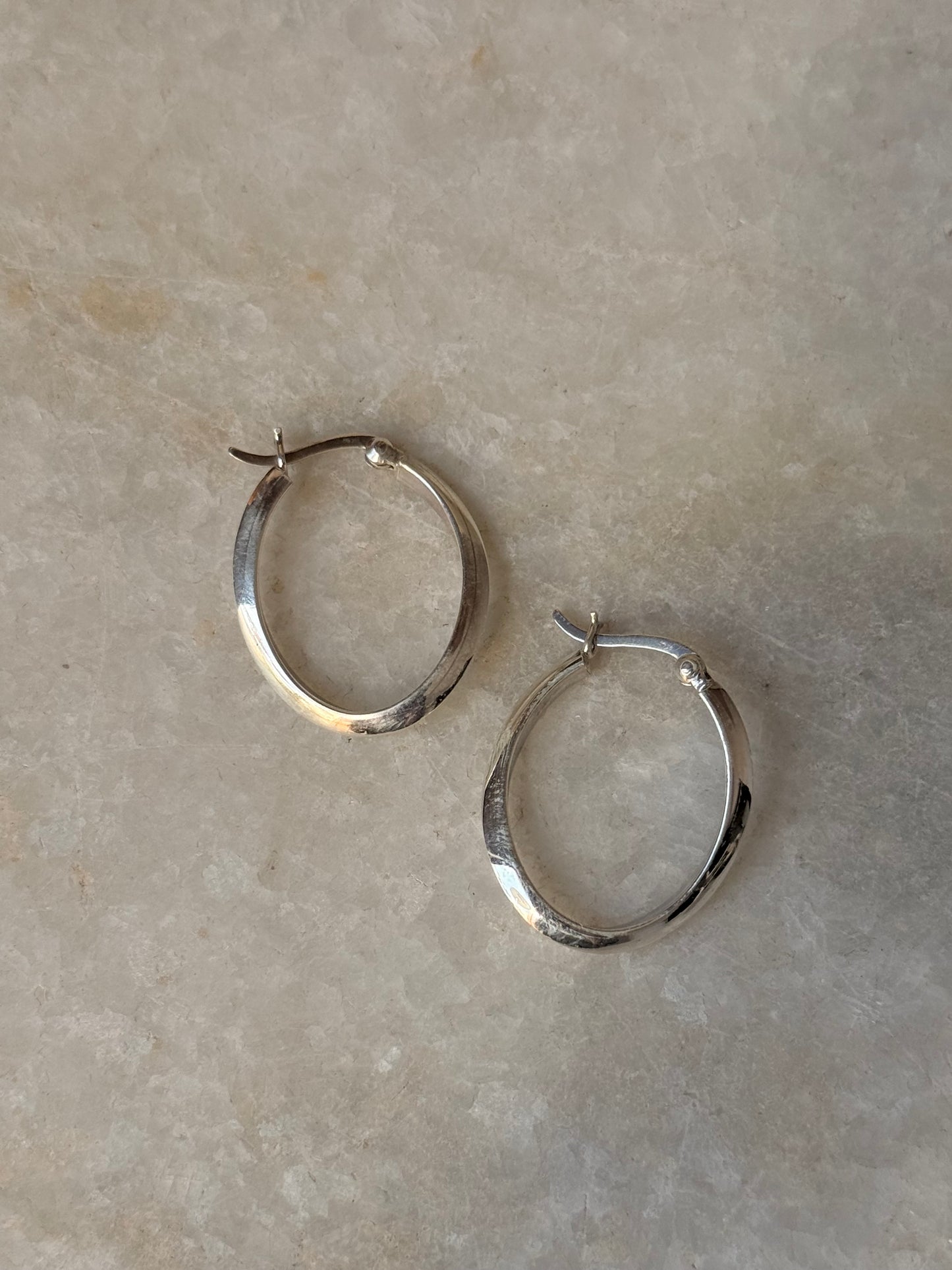 925 Sterling Silver Chunky Italian U Statement Hoops
