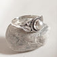 Delicate Fresh Water Pearl Forest Theme Silver Ring